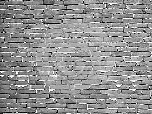 Grunge horizontal blackÃ¢â¬â¹ andÃ¢â¬â¹ whiteÃ¢â¬â¹ tone brick wall. photo